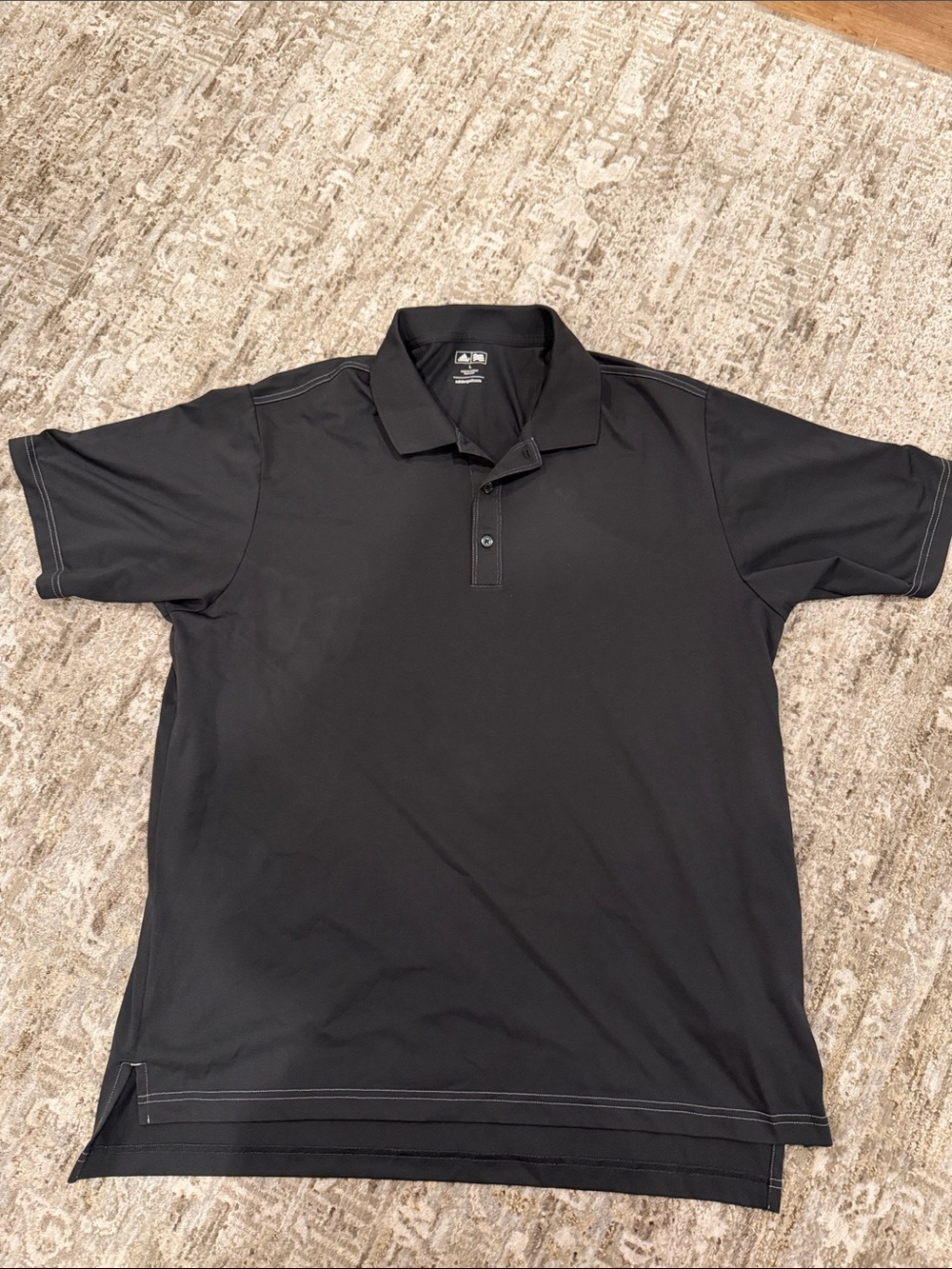 adidas Men's Black Short-Sleeve Polo Shirt